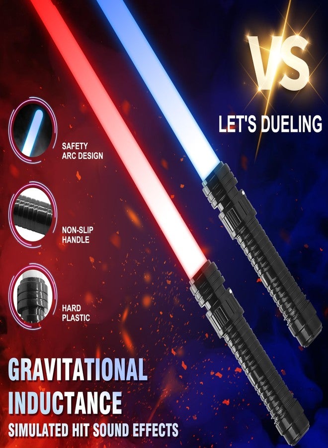 JOINBO Light Up Swords Saber for Kids,2 pack 7 colors Expandable Light Swords Toys with FX Sound(Motion Sensitive) and Realistic Handle,Halloween Dress Up Parties, Xmas Present, Galaxy Fighters and Warriors - Image 5